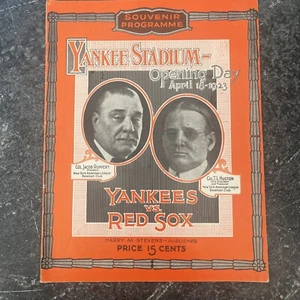 1973 Reprint of Opening Day 1923 Yankee Stadium Opening Day Programme - Picture 1 of 4