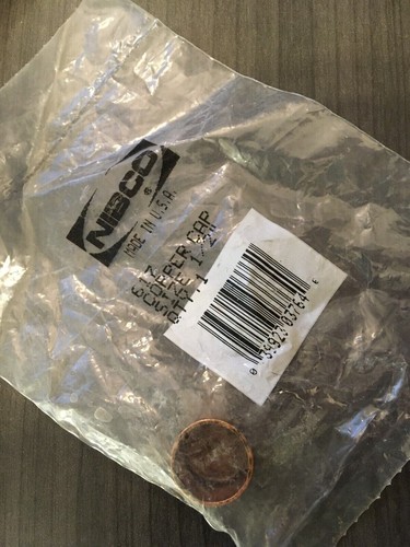 NIBCO 1/2 Inch Copper Tube Cap - Solder Cup For Plumbing & HVAC