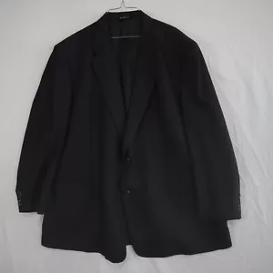 Burberrys' Blazer Mens 54L Two-Button Wool Suit Jacket Formal Coat Black Striped - Picture 1 of 9