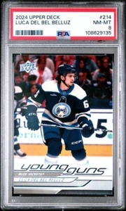 2024-25 Upper Deck Series 1 Young Guns Luca Del Bel Belluz PSA 8 #214 (RC) - Picture 1 of 2