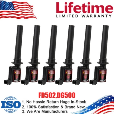 Juego de 6 bobinas de encendido para Ford Escape Taurus 2003 2004 2005 2006 2008 3,0 L Foto 1 de 4