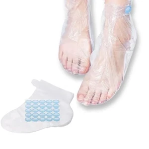 100 Pcs Clear Plastic Disposable Paraffin Bath Liners Foot Sock Covers - Picture 1 of 3