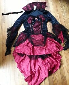 Spirit Halloween Dark Vampire Mistress Adult Dress w/choker Size XL (16/18)