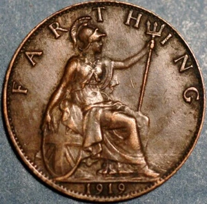 Great Britain Farthing 1919 George V KM# 808.2 - Picture 1 of 2