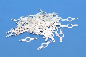 50x Versilberte Lötöse Lötfahne Lötstützpunkt für M6 / 6 x 26 mm, zweischenklig - Picture 1 of 4