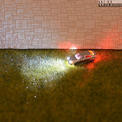 10 x Z Scale Model Train Scenery Lighted Cars with Head Lights and Tail Lights - Image 1 of 2