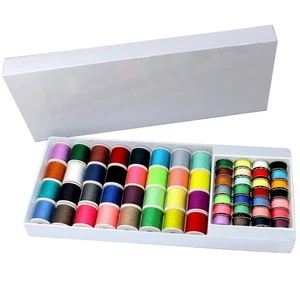 Sewing Thread Kit 60Pcs Polyester Mini Bobbins Spool Assorted Color Mending Tool - Picture 1 of 24