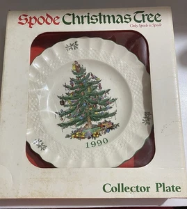 Spode 1990 Christmas Tree Collector Plate Porcelain England Original Box - Picture 1 of 1