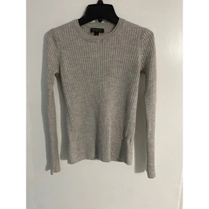 Banana Republic wool sweater women’s XS gray ribbed fitted lightweight basic   - Picture 1 of 4