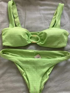 Traje de baño L*SPACE 2 piezas verde neón lima talla S - Imagen 1 de 6