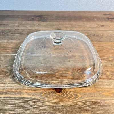 Vintage Pyrex Clear Glass Casserole Lid #A12C Size 10.25 in - Image 1 of 4