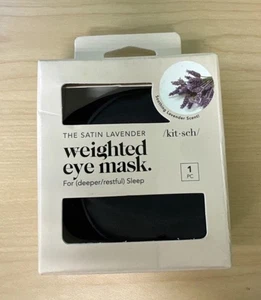 New Kitsch Satin Lavender Weighted Eye Mask For Deep Sleep Home & Travel Black - Picture 1 of 2