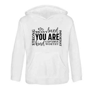 'You Are Strong Brave Loved Motivational Quote' Children's Hoodie (KO051769) - Picture 1 of 15