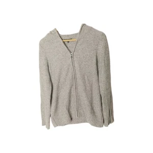 Jump Womens Knit Grey Lambs Wool Blend Hoodie Zip Through Front Cardigan Size M - Picture 1 of 8