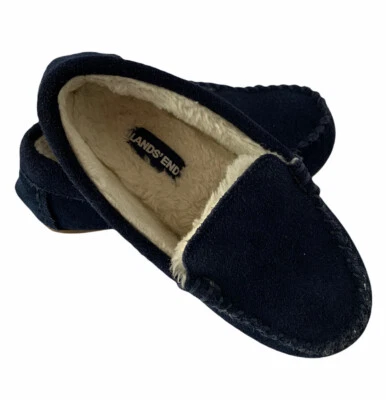 Zapatillas Mocasín Lands' End Gamuza Cuero Jóvenes Niños Talla 1 Azul Marino Radiante Usadas en Excelente Condición Foto 1 de 4