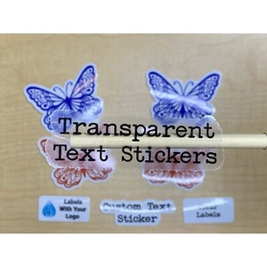 Clear Custom Text Sticker | Build Your Own Transparent Vinyl Sticker - Picture 1 of 7