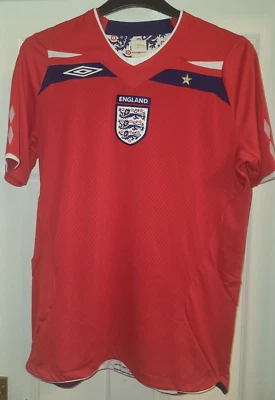 Mens Football Shirt - England - National Team - Umbro - Away 2008-2010 - Red - M - Image 1 of 4