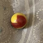 Vintage Marble Ox Blood Red Yellow Corkscrew .75? Antique Toy Akro Agate