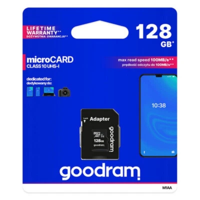 GOODRAM MICROSD XC SCHEDA MEMORIA 128GB CLASSE 10 UHS-I CON ADATTATORE SD - Immagine 1 di 2