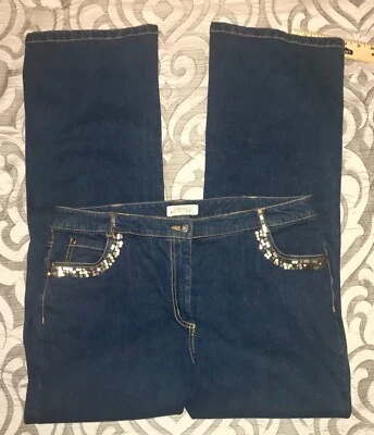 susan bristol white label Women's sequined trimmed jeans SIZE 14 - Image 1 of 4