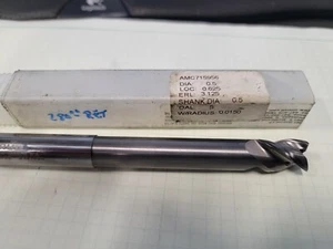 Onsrud Amc715956 1/2" Three Flute End Mill Corner Radius, 3.125" Neck 5"OAL - Picture 1 of 7