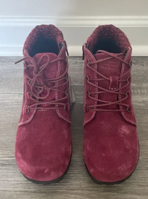 Botín Propet Delaney para mujer talla 7 N rojo gamuza plantilla acolchada cremallera nuevo con etiquetas Foto 1 de 4