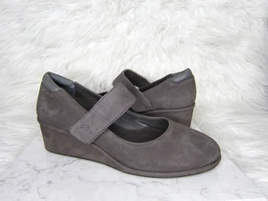 Nurture Gray Suede Comfort Wedge Mary Janes Shoes size 8M NWOB - Picture 1 of 10