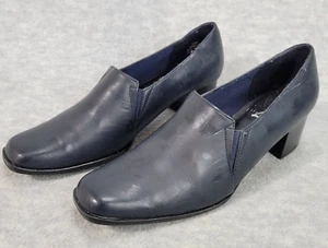 Life Stride Shoes Pump Slip On Black Faux Leather Heels Women's 8.5M - Picture 1 of 8