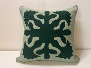 Small Quilted Cottagecore Throw Pillow Sage And Forest Green - Picture 1 of 4