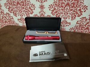 Mini Maglite Torch In Red With Case