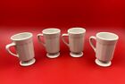 Vintage Bel Terr Footed Latte Mocha Mugs Coffee Cups Restaurant Ware - Set Of 4