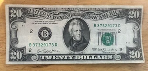 FEDERAL RESERVE NOTE 1977 B $20 DOLLAR BILL: This Exact Bill You Will Receive! - Picture 1 of 8