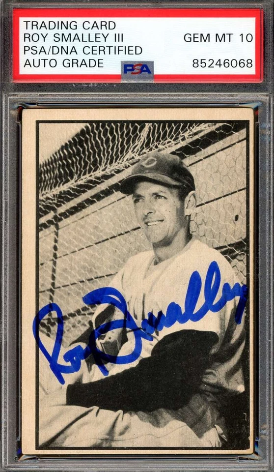 Roy Smalley Gem Perfeito 10 PSA DNA Assinado 1953 Bowman Preto Branco Autógrafo - Imagem 1 de 1
