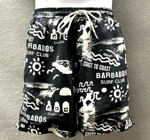 Pacsun Surf Club Print 6" Swim Trunks Shorts Lined Pockets Mens Small Black - Picture 1 of 17