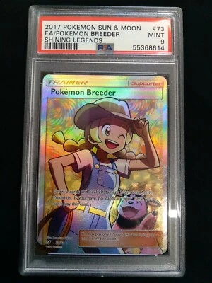 Graded PSA 9 2017 Pokemon Sun & Moon POKEMON BREEDER #73 Shining Legends MINT - Image 1 of 4
