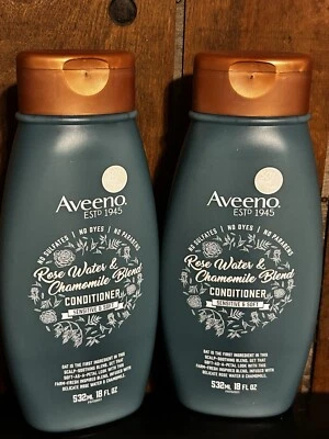 2 nuevos acondicionadores Aveeno mezcla de agua de rosas y manzanilla sensibles y suaves 18 oz Foto 1 de 4