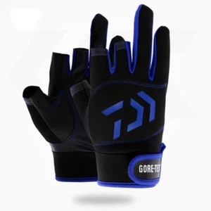 Blue DAIWA Fishing Gloves 3 Fingers Cut Water-Proof Sport Hunting Outdoor Gloves - Picture 1 of 2