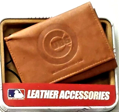 Chicago Cubs Embossed Leather Tri-Fold Wallet New Rico Industries Cover