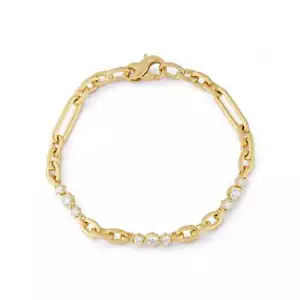 0.72ct Round Cut Lab Grown Diamond GIA VS1 10kt solid gold 6.5in chain bracelet - Picture 1 of 9