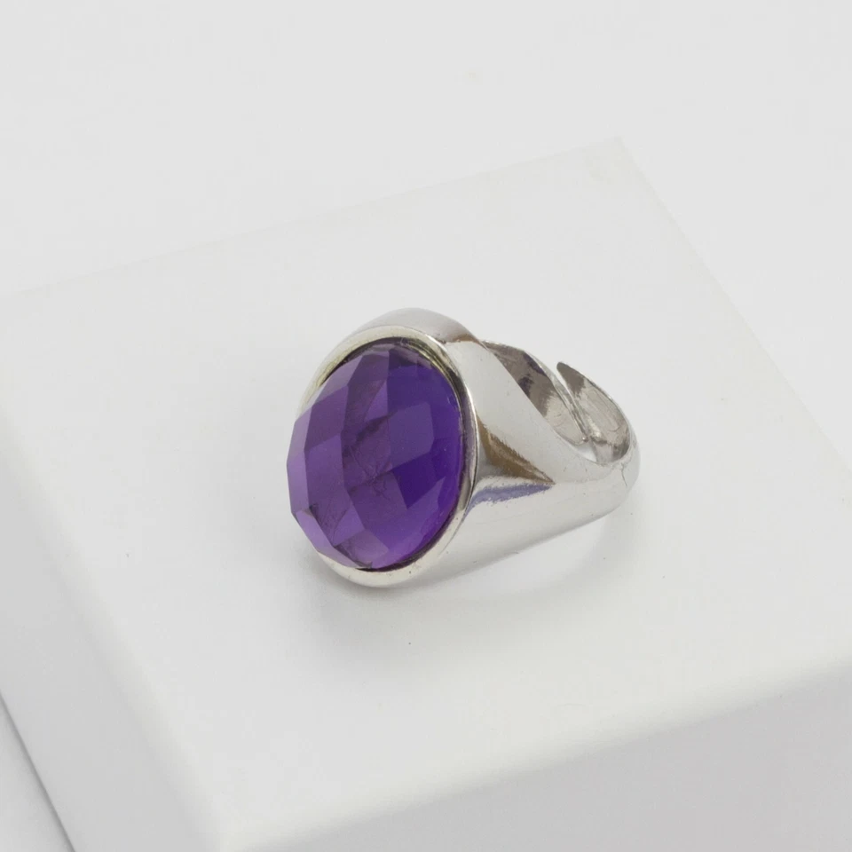 ANELLO REGOLABILE IN ARGENTO 925 CON AMETISTA FACCETTATA OVALE AGNK 066 - Immagine 1 di 2