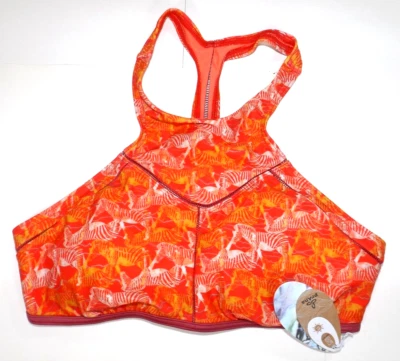 PrAna Azra Cuello Alto Halter Espalda Corredora Top Activo Talla Med Rosa Carmín Safari, Nuevo Foto 1 de 4