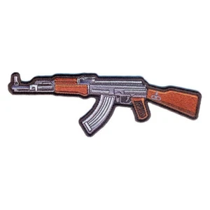 Embroidered AK 47 Assault Rifle Facing Left Sew or Iron on Patch Biker Patch - Picture 1 of 3
