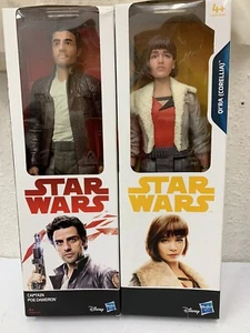 FIGURAS DE ACCIÓN STAR WARS 30 cm CAJA x 2 CAPITÁN POE DAMERON & QI'RA DE HASBRO - Imagen 1 de 5