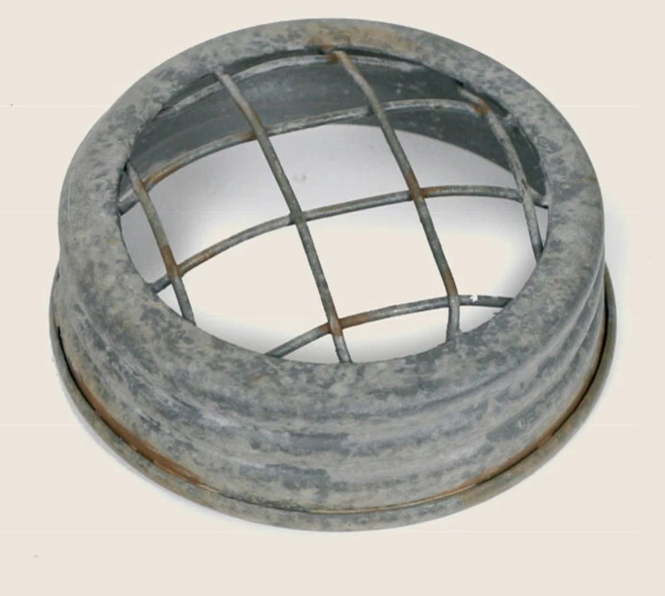 LOTE DE 2 jarrones de metal con bola de albañil flor tapa rana rústico gris antiguo Foto 1 de 1