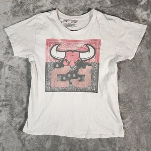 Rare Vintage Michael Jordan Shirt Mj 23 Brooklyn Vertical Medium M White Bulls - Picture 1 of 8