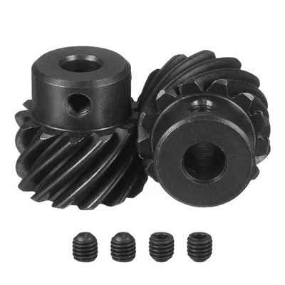 1Mod 13T 10mm Bore M4 Screw Helical Gear 2Pcs 45 Degree Right-hand (Round Shaft) - Imagem 1 de 4