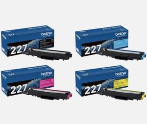 GENUINE Brother TN227 HIGH YIELD Laser Toner 4 Pack: Black Cyan Magenta Yellow  - Picture 1 of 9