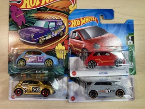 Hot wheels bundle x4 Fiat 500 collection new on cards includes Spring 2024 model - Picture 1 of 14