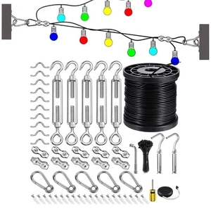 Für robuste 304 Edelstahl Aufhängeset für Kugel Lichterkette - Picture 1 of 9