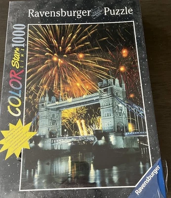 Rare  2005 Tower Bridge W/ Fireworks Color Star Ravensburger Puzzle New & Sealed - Image 1 of 4